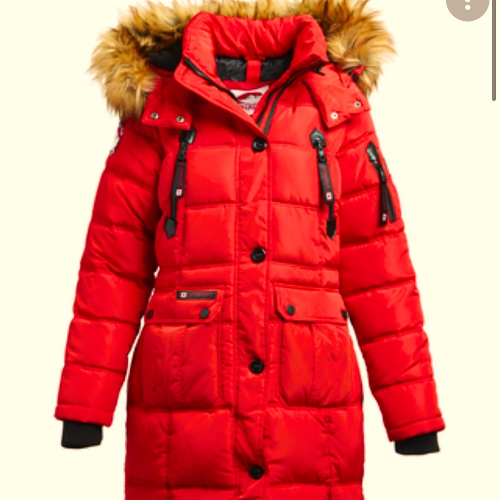 Canada Weather Gear like New Size 7-8 Girls RED Winter Long Coat